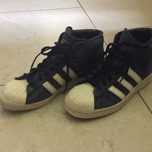 Adidas blue suede high top size 7
